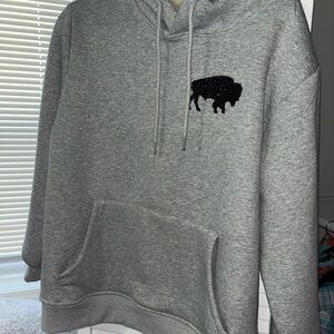 Gray Hoodie with Buffalo Logo